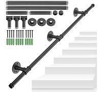 TANiCE Main Courante Escalier, 125cm Main Courante Industrielle,Mains Courantes Intérieure Extérieure Antidérapante,pour Appartements,Studios,Balcons,Escalier Intérieur Extérieur,Support Mural