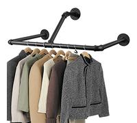 Tanice Penderie Murale 83cm Portant à vêtement Industriel Porte Manteaux Amovible 40 kg Charge Tringle à Vêtement Robuste 2 Méthod d'Installations pour Maison Vestiaire Décoration