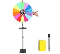 Tanice Roue de prix de 61 cm avec support, 90 à 150 cm de hauteur réglable pour prix, roue rotative effaçable à sec avec 14 emplacements colorés, roue rotative portable pour salle de ureau