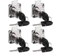 TANiCE Serrure Boite aux Lettres 4pcs Verrou Porte pour Armoire Serrure Batteuse Cylindre en Acier Inoxydable avec 8 Clés universelles Serrure de Tiroir de Bureau pour Casiers Placards Tiroir