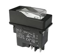 TANIDA Interrupteur de Commande d'alimentation DKLD DZ-6 220 V, Interrupteur à Bouton-Poussoir électromagnétique étanche for Hachoir de jonction 15 A 4 Broches IP55 Blanc, Noir
