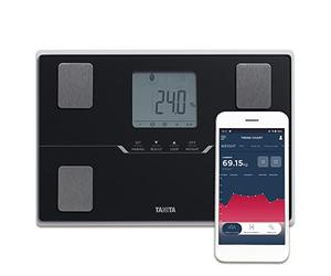 TANITA BC-401 Balance intelligente de composition corporelle familiale compacte noire avec application pour le suivi de la condition physique