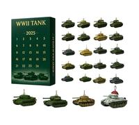 Tank Advent Christmas Calendars 2025, 24 Days Christmas Countdown Calendar With 2D Acrylic Tank Pendant, 24 Miniature Tanks Decorations Pendant For Children and Tanks Lover