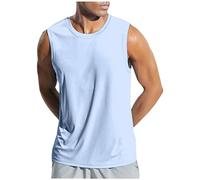 Tank Basics Débardeurs musculaires Couleur unie Vacances Maillot de corps athlétique sans manches Grande taille Gym A-Shirt Débardeurs athlétiques Haut d'été Running Muscle Shirt Plage 2025, bleu