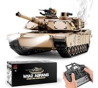 Tank Infrarouge Combat 1/16 avec Fumée, Effets Sonores, Recul, Peinture Camouflage Réaliste, Char Militaire RC pour Adultes Exigeants M1A2Abrams-Deluxe