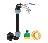 Tank Outlet Tap - 3/4-Inch Tote Fittings with Extension Pipe, Durablee Water Valve Supporting, Industrial Liquid Transfer | Reliable Agricultural Irrigation Component, Practical Storage Hardware, Farm
