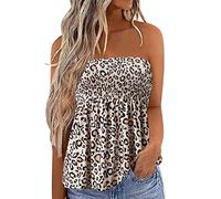 Tank Top éChancré Femme - Femmes Stripe Drapeau Imprimé Léopard Bandeau Débardeur Décontracté Sans Manches Vacances D'été Lâche Vacances Top Chemise Blouse Plissée Stretch Tunique Débardeurs T Shirt