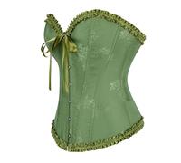 Tank Top Femme Halloween Gaine Ventre Plat Invisible, sous-Vêtements De Base Punk Push-Up sans Bretelles Gothique Dentelle Compression Manches Jacquard Style Palais Shaper pour Mariage Fête