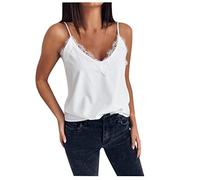 Tank Top Femme Taille 48 - Chemises Dentelle Femmes Casual Débardeur Sans Manches V Tops Blouse Spaghetti Neck Strap Blouse Femme Jeune Couple