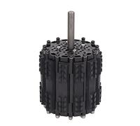 Tank Track Wheel 112mm | Robust POM & Rubber Secure - Grip Treads | 124mm Width Robot Wheels for Rough Terrain/Outdoor Robotics/DIY Projects | 12 Link Chain Design