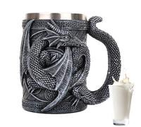Tankard de bière médiévale 3D - tasse de dragon en acier inoxydable | Gothic Ale Coffee Mug for Renaissance Fair, Pirate Party, Fantasy Drinkware, nouveauté Collectable Gift for Men Women Hosting