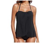 Tankini Dos Nu Femme - Maillot De Bain 2 Pièces Grande Taille Imprimé Floral, Push Up Chic Et Élégant, Ensemble Décontracté avec Slip pour la Plage