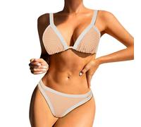 Tankini Maillot De Bain Femme Bikini Piscine Col en V Profond Bretelles Spaghetti Réglables Maillots Haut Mayo Grande Taille 2 Pieces Push Up Rembourré Shorty