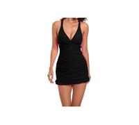Tankini - Mooncore - Coupe robe effet amincissant - Décolleté V push-up - Noir L L