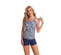 Tankini Sport Maillots de Bain pour Femme 2-Piece Maillot de Bain Tummy Control avec Short et Gilet Tendance(S, Y9)