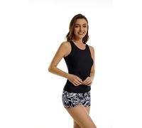 Tankini Swimsuits for Girls Athletic 2 Piece Tummy Control Bathing Suits with Boy Shorts Plus Size(L, T7)