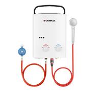 Tankless Chauffe-eau à Gaz CAMPLUX AY132-DE , 50 mbar 5 Litres, avec Poignée Portable, 10kW, Gaz Propane/Butane pour Douche