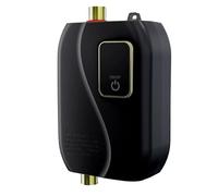 Tankless Water Heater Electric, Instant Hot Water Heater Under Sink, On Demand for RV Kitchen Bathroom, Mini RV On Demand(Black)