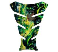 Tankpad Moto Anime Cyberpunk Girl Ghost Machine Vert Tech Futuriste 3D Gel Sticker X509667VA