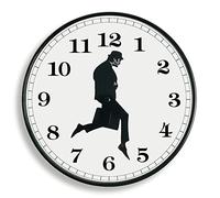 TANKRIN Horloge Murale inspirée de « The Ministry of Silly Walks », pour Chambre, Cuisine, Salon, Cadeau Fantaisie pour décoration d’intérieur, Noir-2