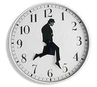 TANKRIN Horloge Murale inspirée de « The Ministry of Silly Walks », pour Chambre, Cuisine, Salon, Cadeau Fantaisie pour décoration d’intérieur, Blanc