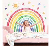 Tanlaby 143 x 88CM Grands Stickers Muraux Arc en Ciel Citations Inspirantes Autocollant Mrale Enfants Stickers Mural pour Filles Chambre d'enfants Salle de Jeux Salle de Classe