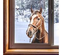 Tanlaby Cheval Autocollants Fenêtres Chevaux Ferme Cheval Stickers Fenetre Anti-Collision Statique Réutilisable Double Face pour Chambre à Coucher Maison Salon Fenêtre Porte Fenêtre Décalcomanies