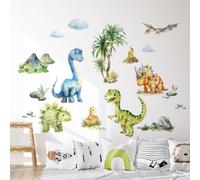 Tanlaby Dinosaure Autocollant Mural Animaux Palmier Sticker Muraux Dino | Décoration Murale pour Chambre Bébé Garçon Salle de Jeux Enfants Pépinière Salon
