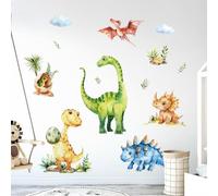 Tanlaby Grand Dinosaure Autocollant Mural Animaux Dino Palmier Stickers Muraux Tropical Animaux Décoration Murale pour Chambre Bébé Garçon Salle de Jeux Enfants Pépinière Salon