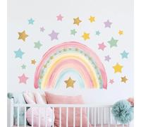 Tanlaby Grand Stickers Muraux Arc-en-ciel Autocollants Muraux arc en ciel Bohèmes Sticker Mural Colorées étoile Chambre de Bébé Fille Pépinière D'enfant Décoration Murale De La Maison