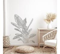 Tanlaby Stickers Muraux Simples Plante Tropical Autocollants Muraux Moderne Boho Sticker Mural Feuille de Palmier pour Adultes Salons Chambres Maison Bureaux Canapé Fond Décoration Murale