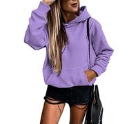 TANMESSO Pull à capuche décontracté à manches longues pour femme, léger, coupe ample avec poche, Couleur racine de lotus, XL