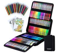 TANMIT Lot de 160 stylos à encre gel pailletée avec étui pour livres de coloriage pour adultes, marqueurs gel colorés avec 40 % d'encre en plus pour le dessin, l'écriture, le gribouillage