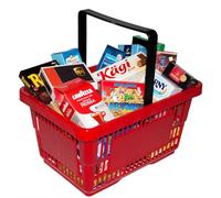 Panier À Provisions Rouge Avec Contenu Multicolore G