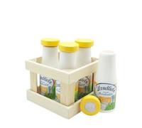 Tanner DER KLEINE Kaufmann Tanner Deco Caisse à boissons en bois Landliebe (1 caisse miniature avec 4 bouteilles, en bois, pour enfants à partir de 2 ans, accessoires pour magasin de marchands, jouets