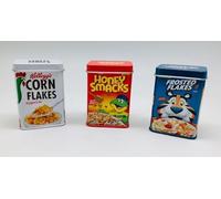 Accessoires pour cuisine enfant - set de 3 boîtes métalliques céreales G