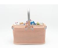 Tanner kleine Kaufmann Deko Panier de transport Peach Blossom avec boîtes pliantes miniatures de marque (dimensions : 28 x 17 x 15,5 cm, matériau : tissu côtelé) 5005.9, rose (pêche)