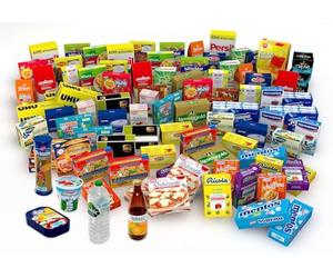 Tanner Le Petit Commerçant, Set de 95 Miniatures d'Épicerie, Boîtes Pliantes Extra-Stables, Design Alimentaire