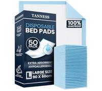 TANNESS Lot de 50 alèses jetables pour Incontinence - 90 x 60 cm - pour Femme et Homme - Imperméable - Tapis à Langer jetables pour bébé