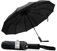 TANNESS Parapluie coupe-vent - 10 baleines imperméable et compact avec fonction d'ouverture et fermeture automatique et poignée ergonomique - Mini parapluie pliable - Parapluie solide pour le vent et