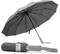TANNESS Parapluie coupe-vent - 10 baleines imperméable et compact avec fonction d'ouverture et fermeture automatique et poignée ergonomique - Mini parapluie pliable - Parapluie solide pour le vent et