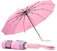 Tanness Parapluie Pliant Coupe-Vent 10 Baleines, Mini Parapluie Format Sac, Ouverture/Fermeture Automatique, Toile Déperlante, Poignée Ergonomique, Pour Homme/Femme/Enfant, Urbain et Voyages