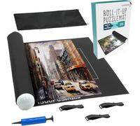 TANNESS Tapis de Puzzle 1500 Pièces - Tapis Enroulable avec Tube Gonflable et Sac de Rangement - Accessoire Pratique pour Assembler, Stocker et Transporter Vos Puzzles