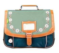 Tann's - Cartable 35cm Agathe Vert - Broderies Fleurs délicates - Cartable Scolaire Fille 1 Soufflet - CP