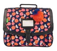 Tann's - Cartable 35cm Sofia rose - Imprimé fruits et pompon pomme - Cartable scolaire fille 1 soufflet - CP