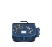 Tann's Cartable scolaire Merlin - 38 cm - 2 compartiments - Poche pour gourde - Bleu