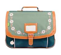 Tann's - Cartable 38cm Agathe vert - Broderies fleurs délicates - Cartable scolaire fille 2 soufflets - CP CE1 CE2