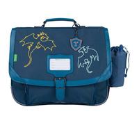 Tann's Cartable scolaire Merlin - 38 cm - 2 compartiments - Poche pour gourde - Bleu