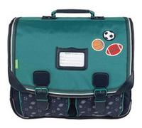 Tann's - Cartable 41cm Les Fantaisies Alexandre Vert - Broderies Ballons Basket Foot Rugby - Cartable Scolaire garçon 2 Soufflets - CE2 CM1 CM2
