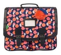 Tann's - Cartable 41cm Sofia Rose - Imprimé Fruits et Pompon Pomme - Cartable Scolaire Fille 2 Soufflets - CE2 CM1 CM2